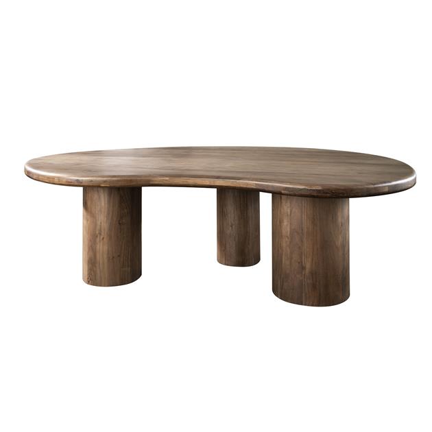 Eetkamertafel Sculpture Massief Acacia - 244x165x77 cm - Drift Brown