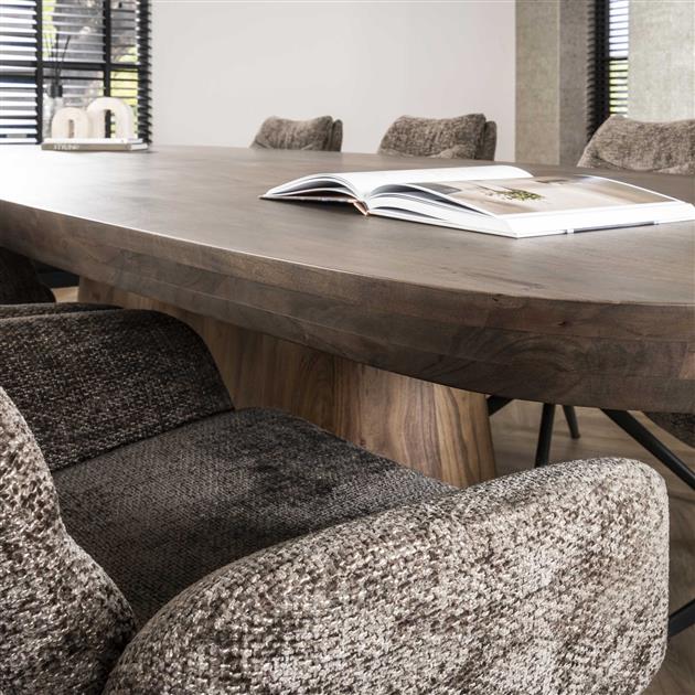 Eetkamertafel 300 Arcadia Oval - 311x130x77 cm - Massief Acacia Drift Brown
