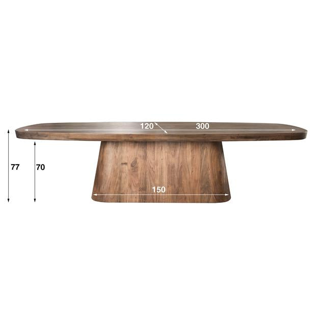 Eetkamertafel 300 Arcadia Oval - 311x130x77 cm - Massief Acacia Drift Brown