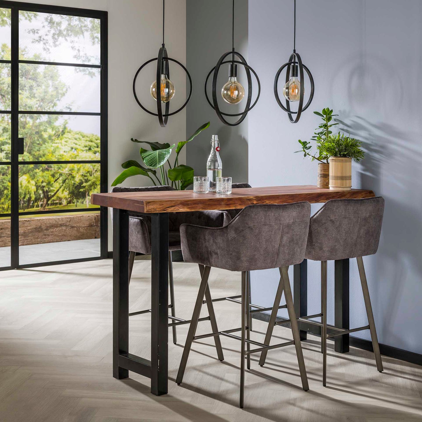 Bartafel Boomstam 150 - 150x50x92 cm - 60 mm Bladdikte - Massief Acacia Naturel