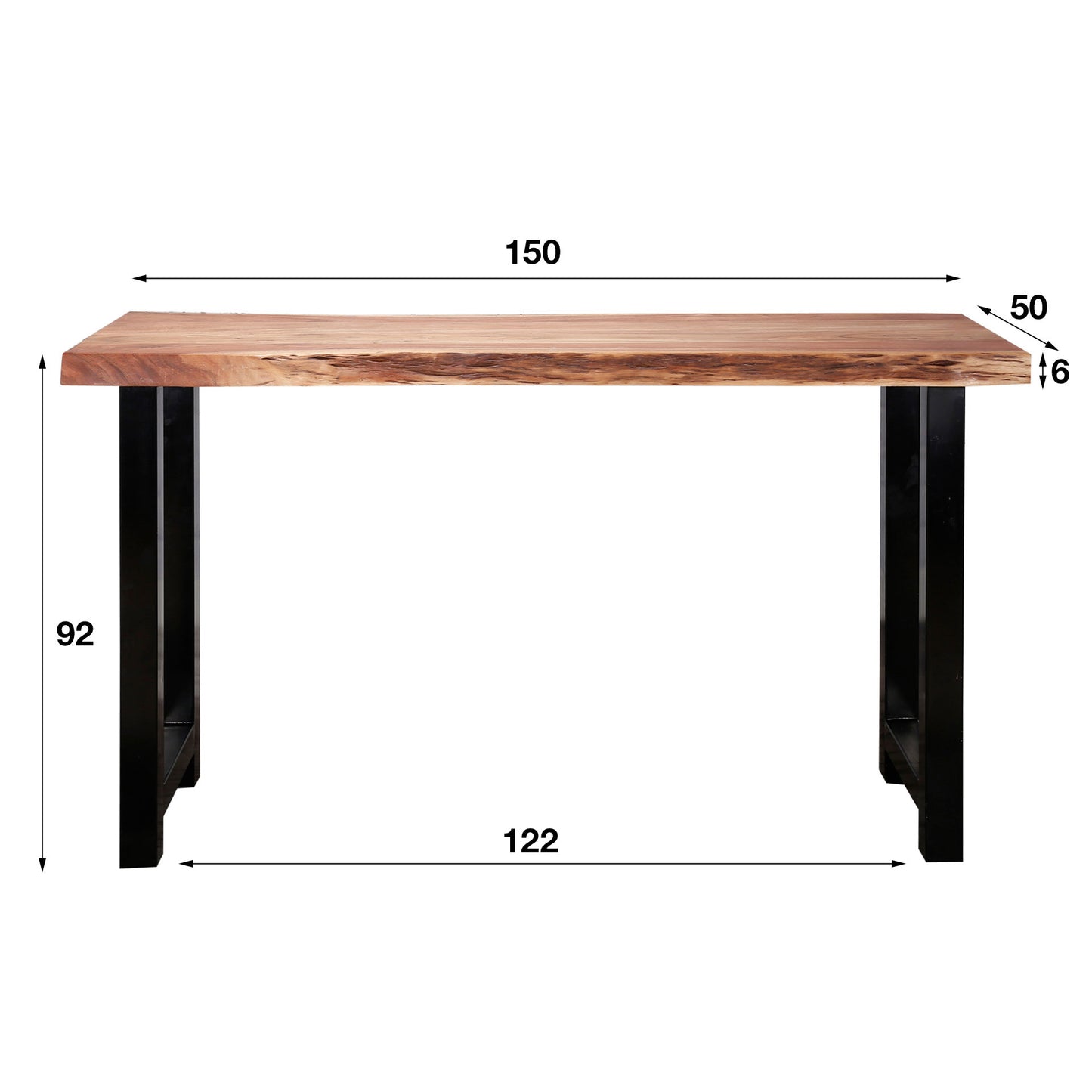 Bartafel boomstam 150 bladdikte 60 mm / Massief acacia naturel