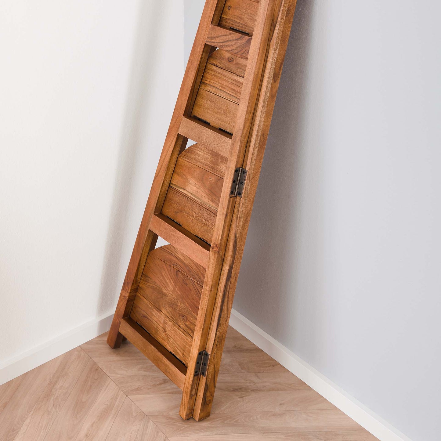 Hoekrek angle / Massief acacia zandkleur