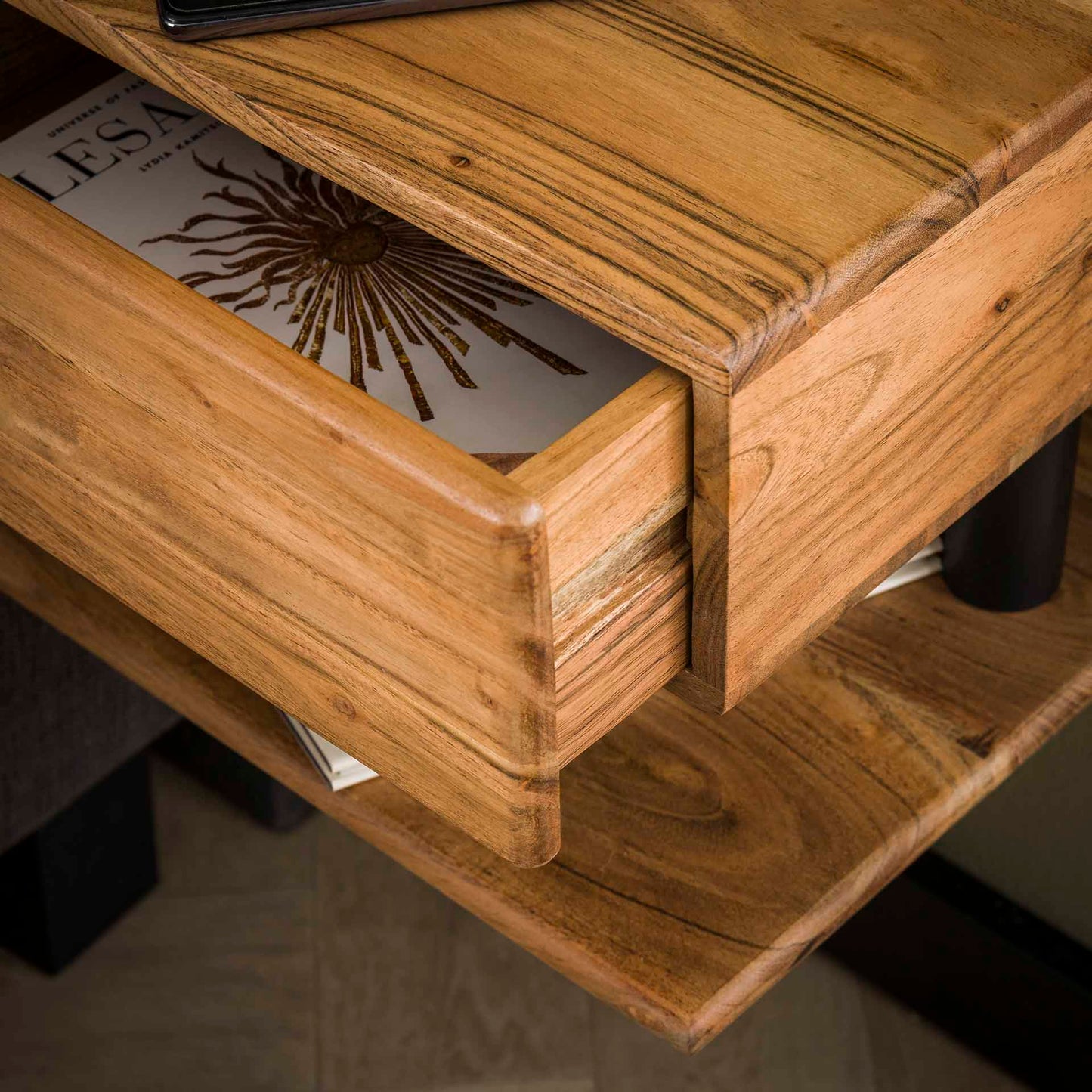 Nachtkastje 1L shelve / Massief acacia naturel