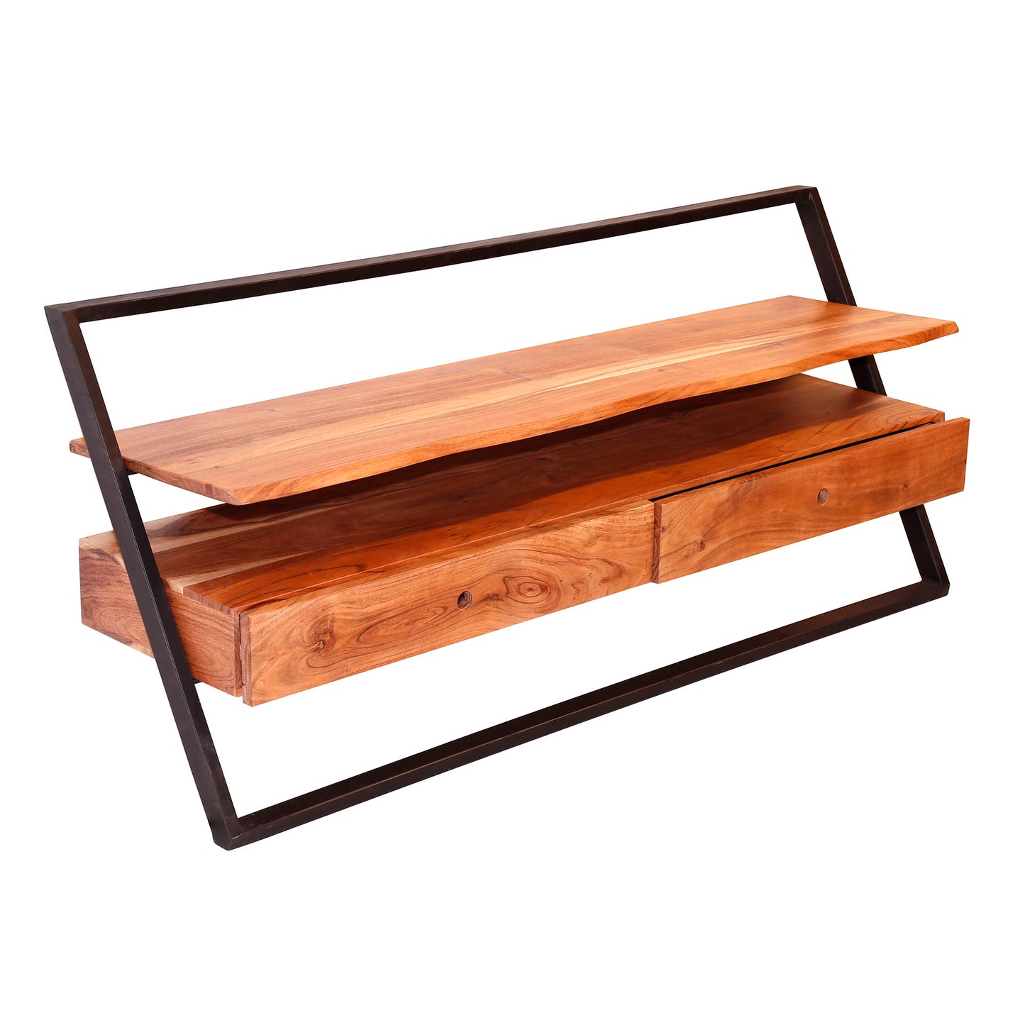 TV-meubel lean 2L / Massief acacia naturel
