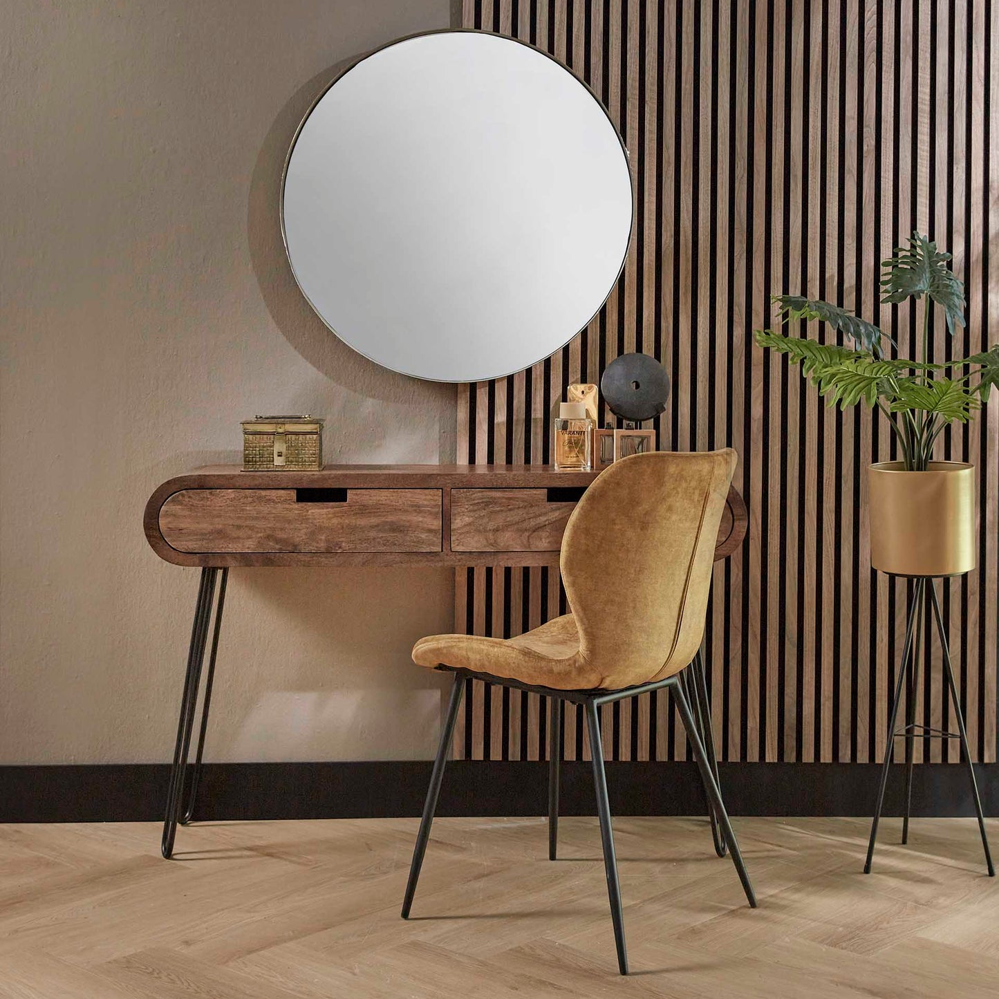 Kaptafel 2L barrel / Massief mango zandkleur