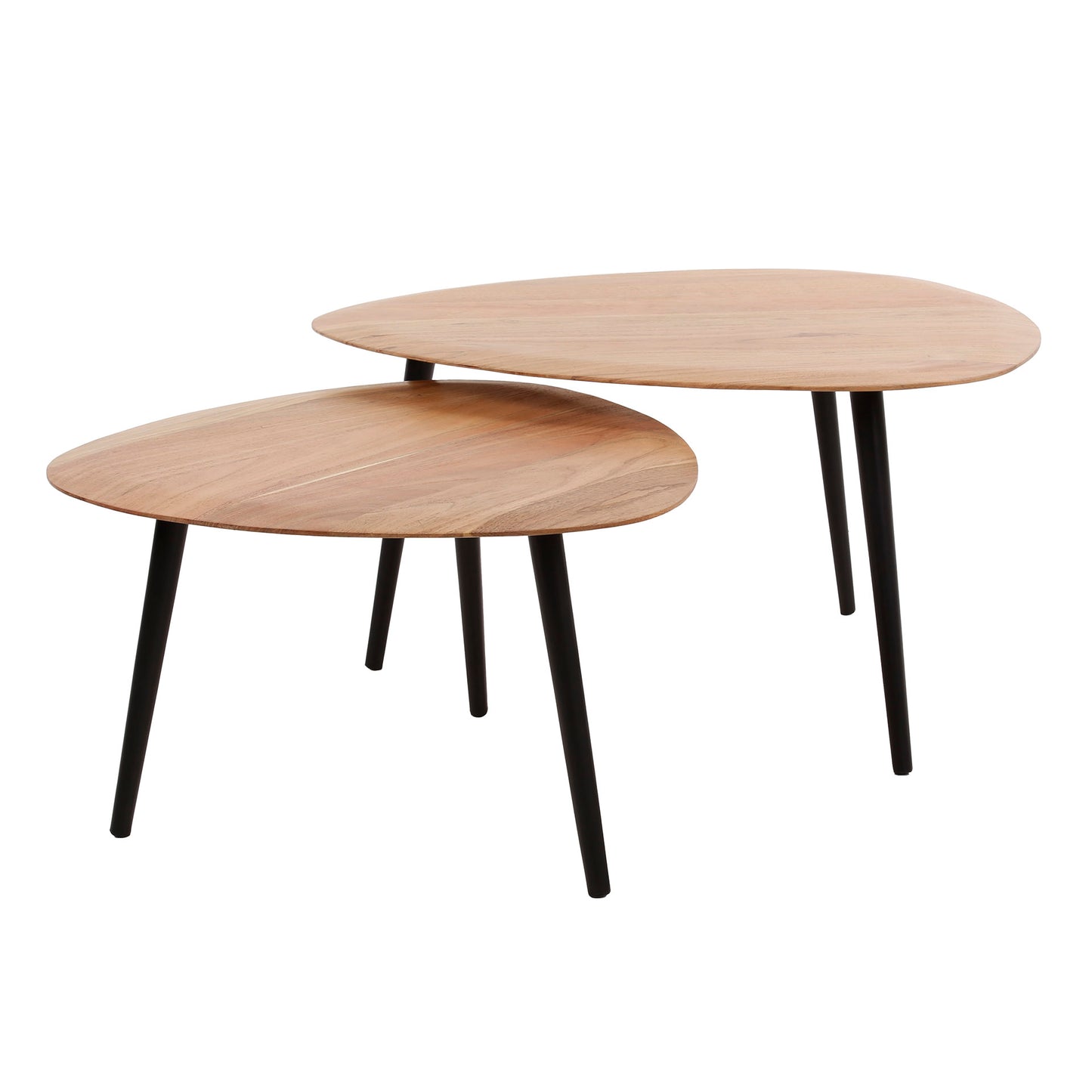 Salontafel set/2 driehoek organisch / Massief ac