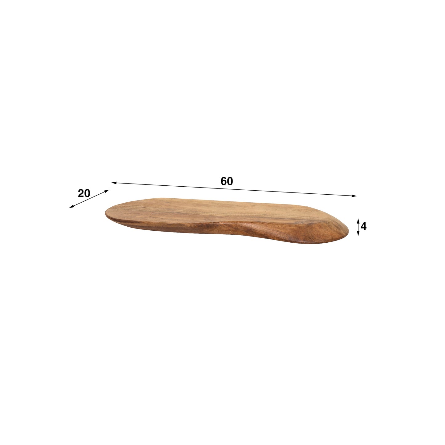 Wandplank 60 organic / Massief acacia naturel