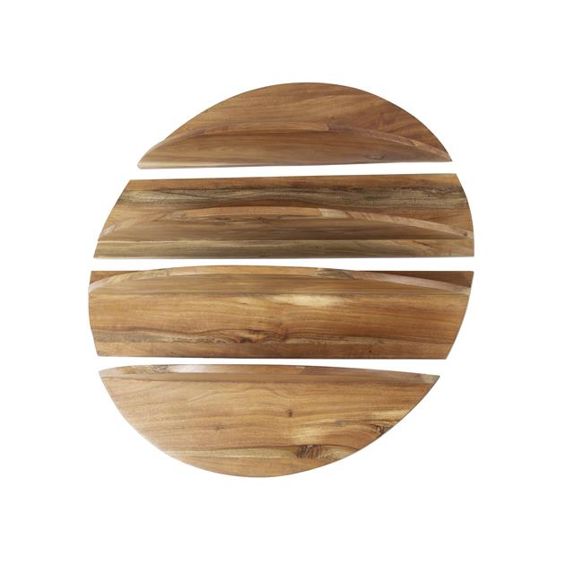 Wandschap set van 4 - Rond - Massief Margosa Naturel - 90x22x90 cm