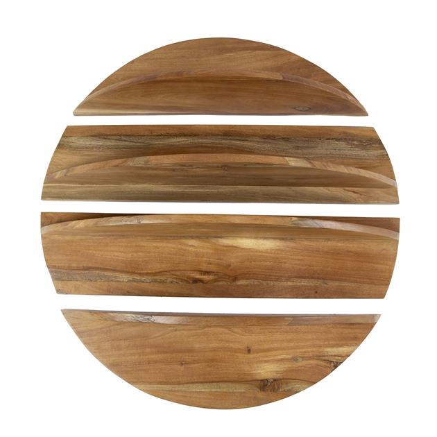 Wandschap set van 4 - Rond - Massief Margosa Naturel - 90x22x90 cm