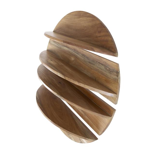 Wandschap set van 4 - Rond - Massief Margosa Naturel - 90x22x90 cm
