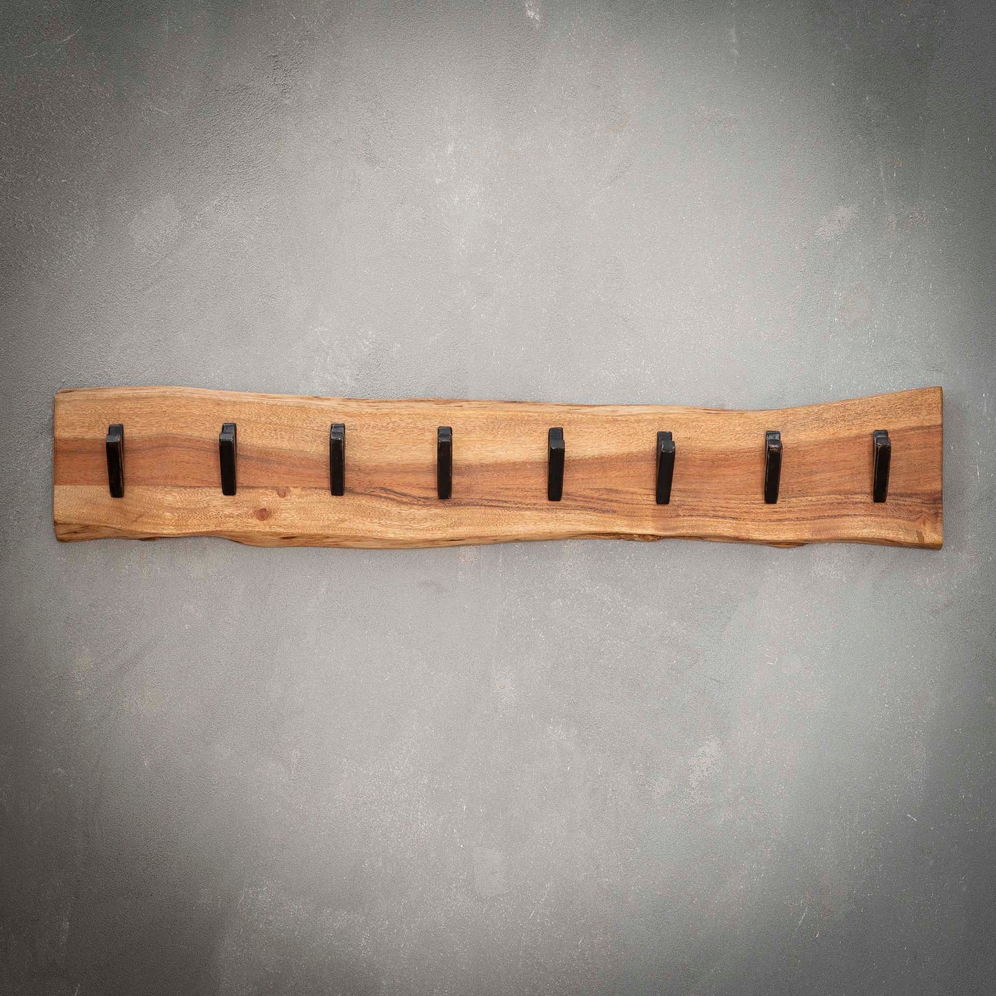 Kapstok edge 8 haken / Massief acacia naturel