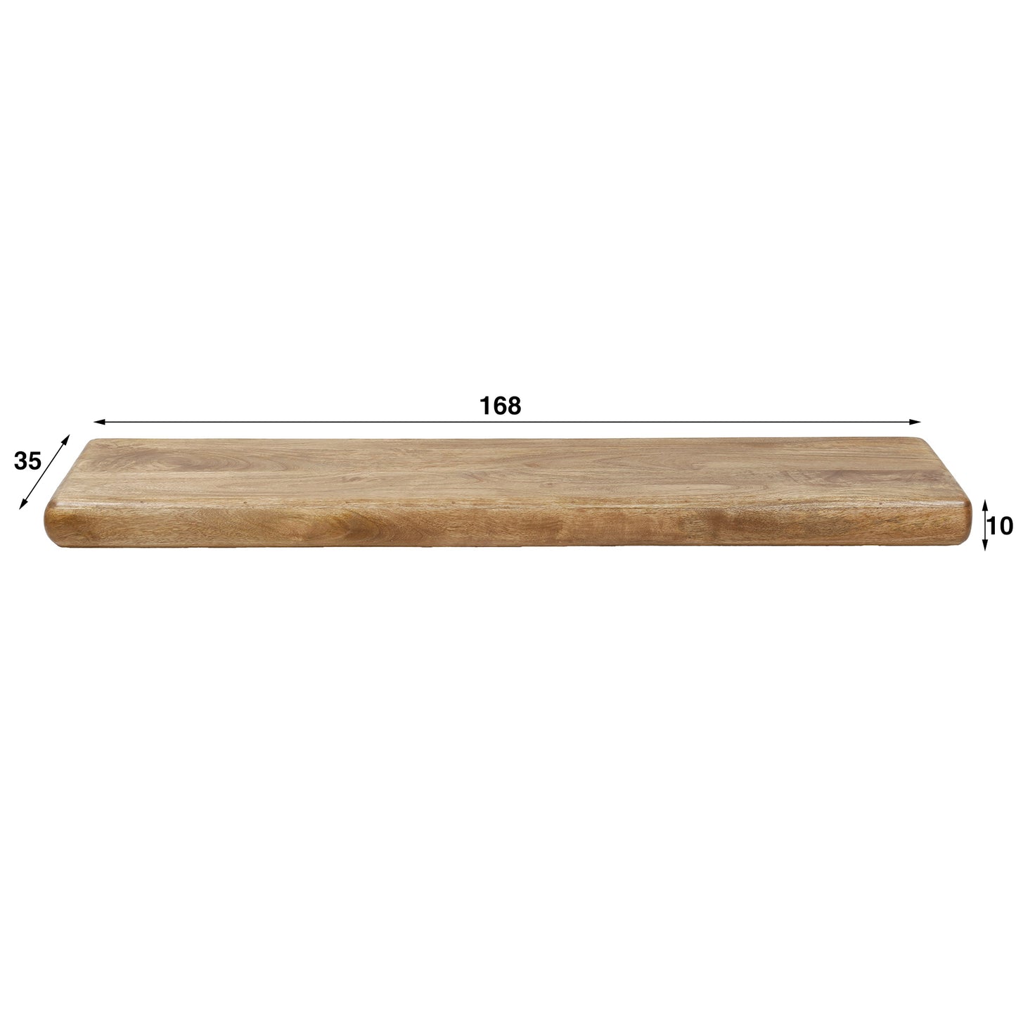 Wandplank 170 sleek / Massief mango zandkleur