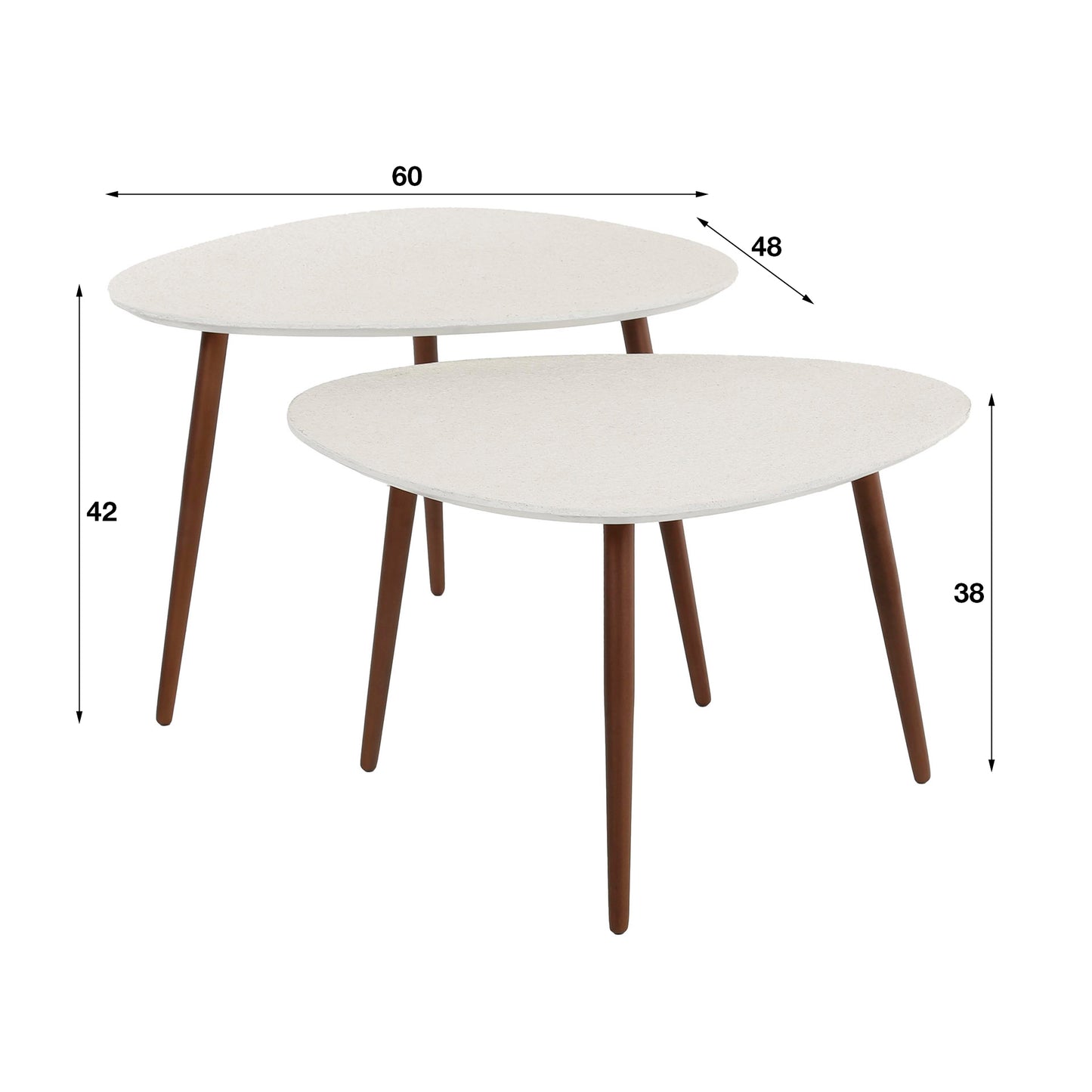 Salontafel set/2 driehoekig stone / Marmer composiet