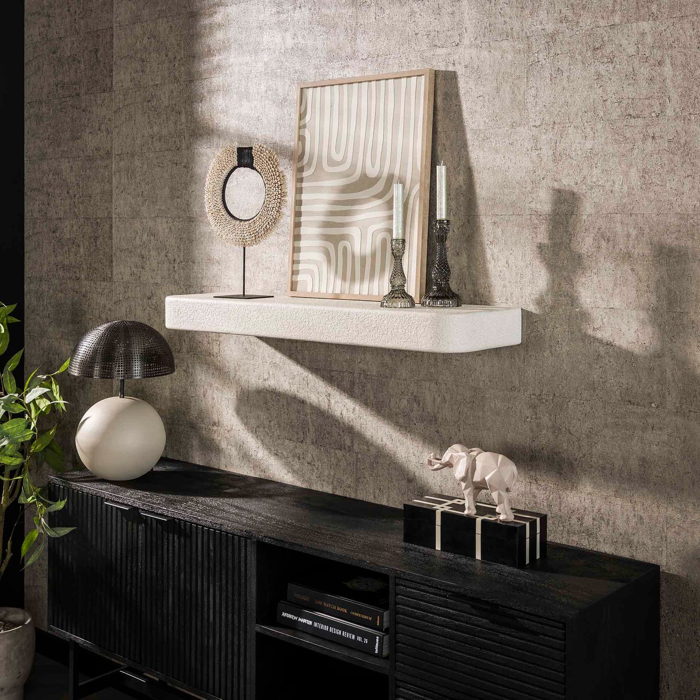 Wandplank 100cm stone / Marmer composiet