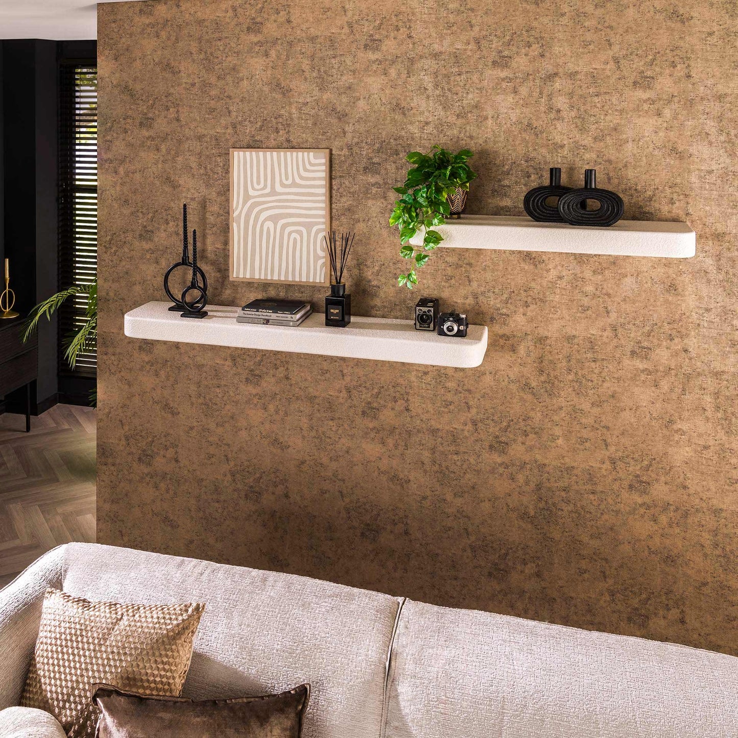 Wandplank 100cm stone / Marmer composiet