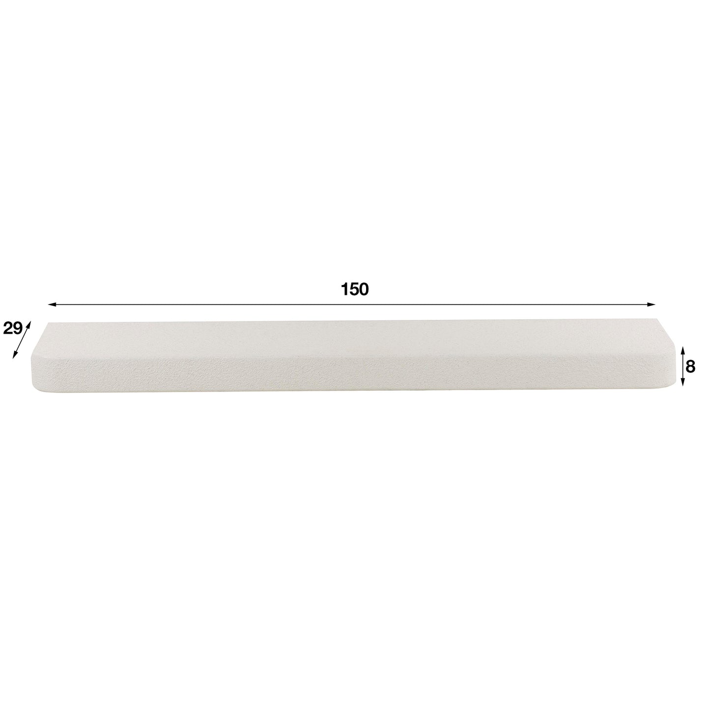 Wandplank 150cm stone / Marmer composiet