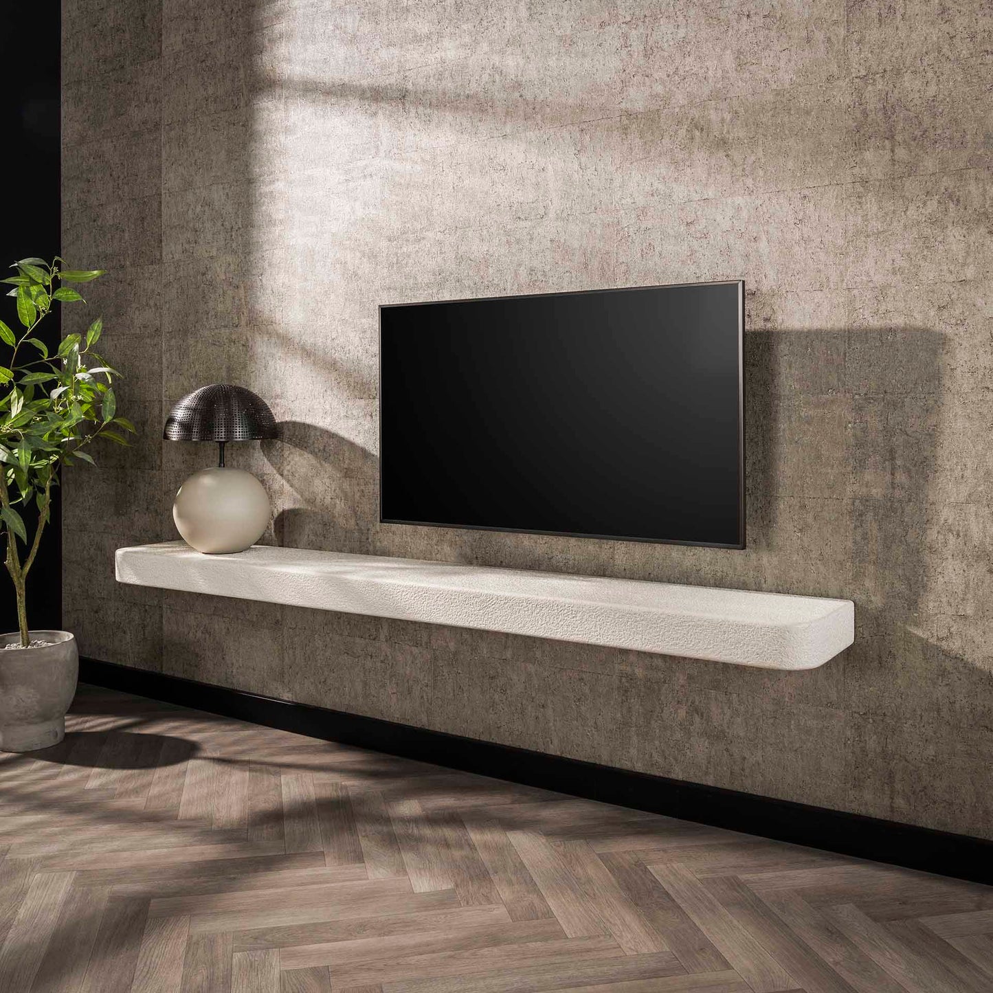 Wandplank 200cm stone / Marmer composiet