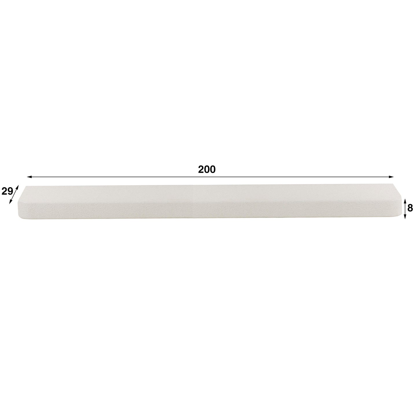 Wandplank 200cm stone / Marmer composiet