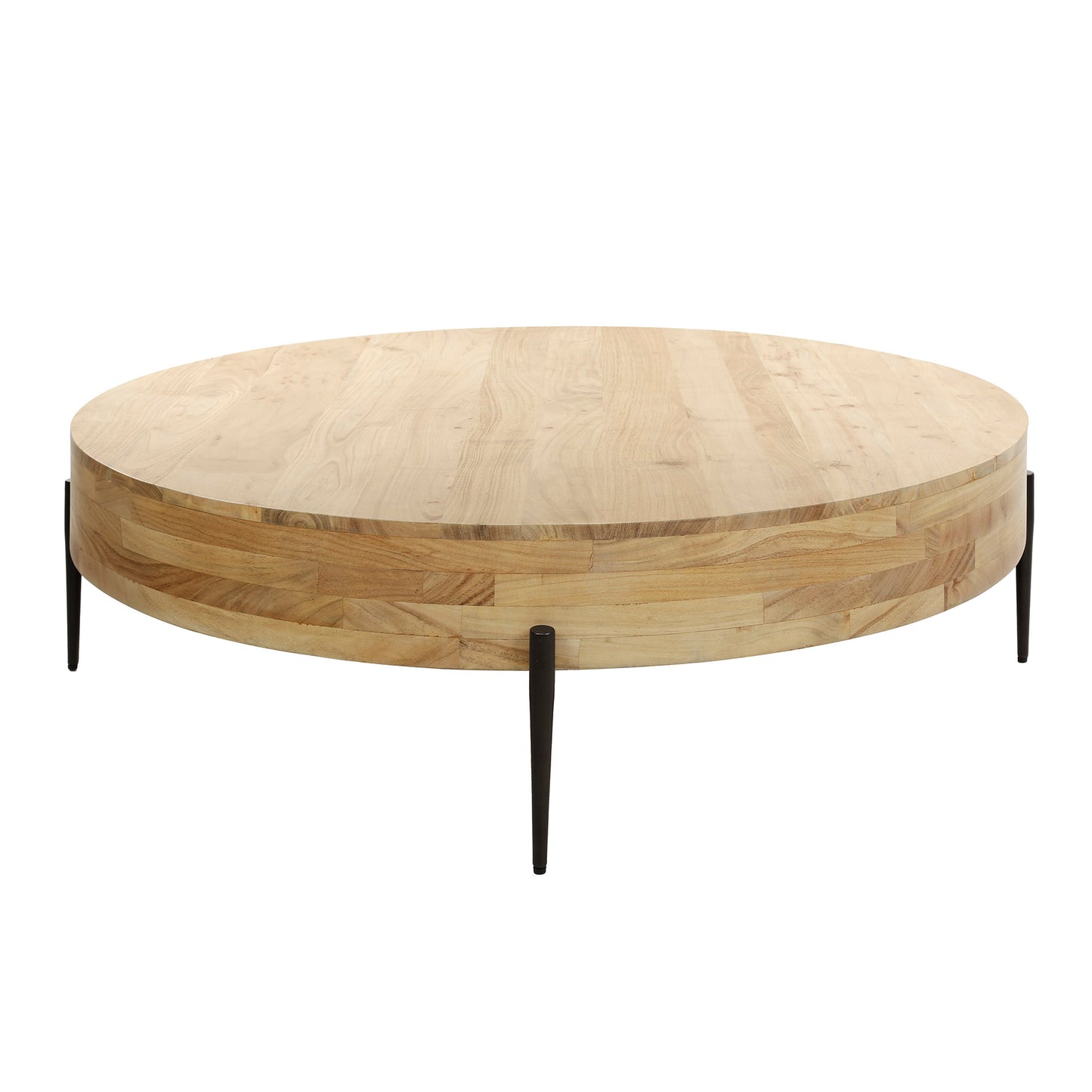 Salontafel Ø120 bulky wood / Massief acacia naturel