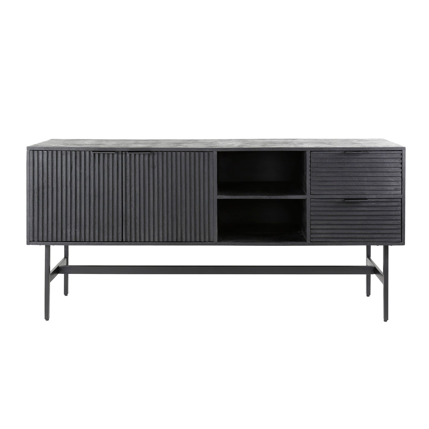 Dressoir 2D/2L marina / Massief mango zwart