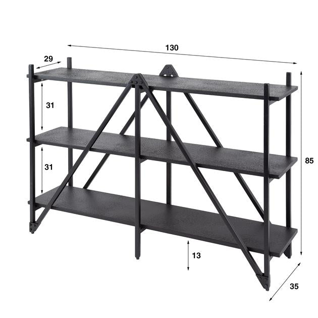 Wandrek 3-laags Piega - 130x35x85 cm - Grijs
