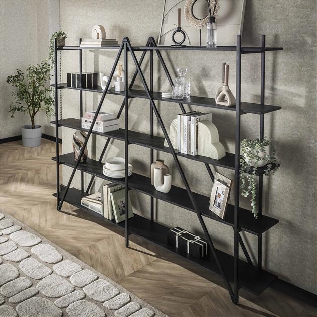 Wandrek XL 5 Laags Piega - 220x35x181 cm - Grijs