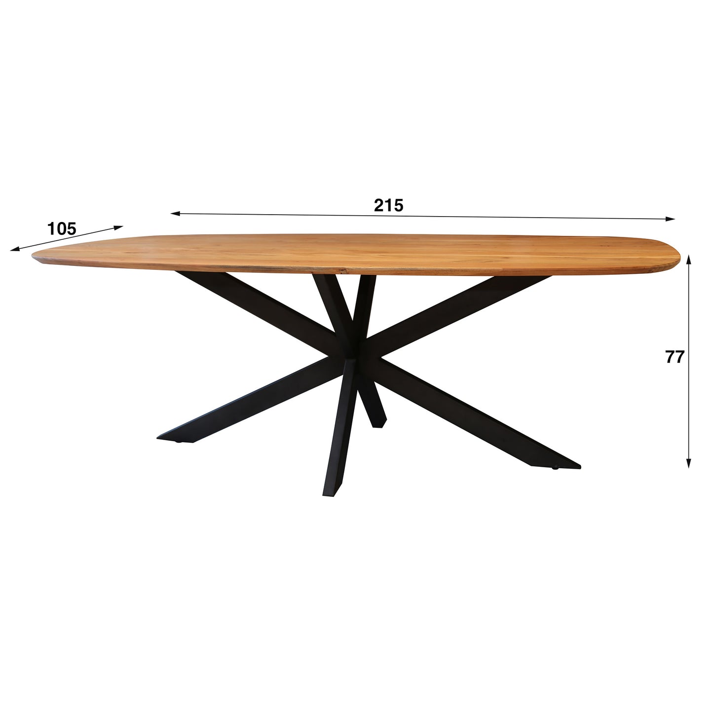 Eetkamertafel 215 Arhus solid / Massief acacia naturel