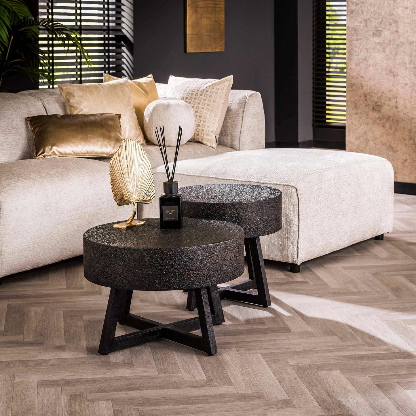 Salontafel Ø60 Low Bulky Ferro Metallic - 60x60x41 cm