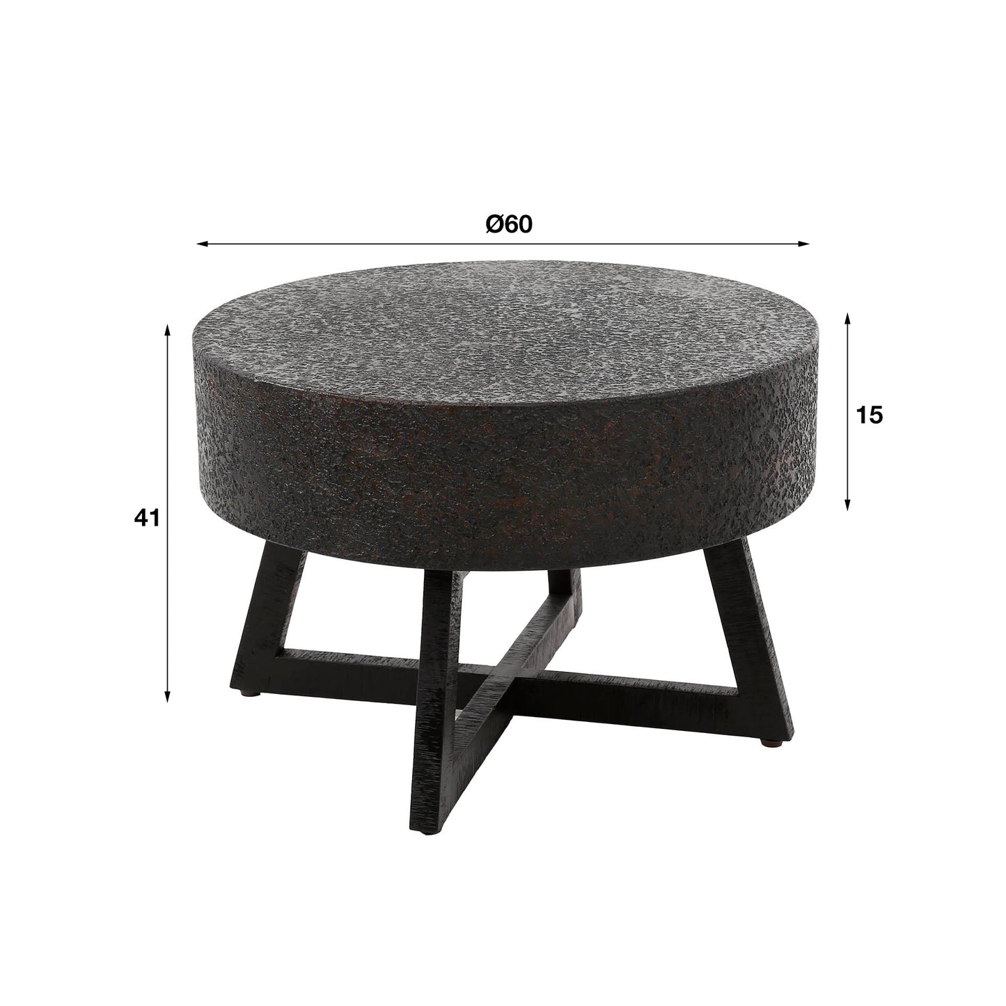 Salontafel Ø60 low bulky ferro