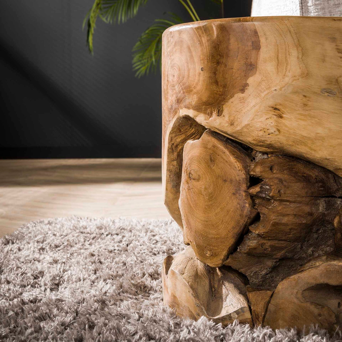 Bijzettafel natural line / Massief gerecycled teakhout