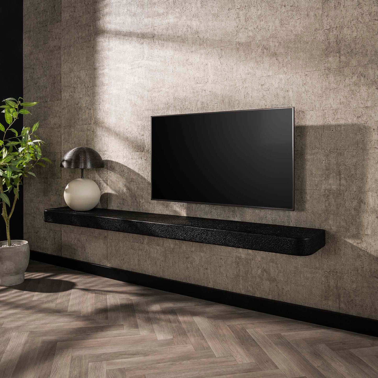 Wandplank 200cm metallic / Grijs