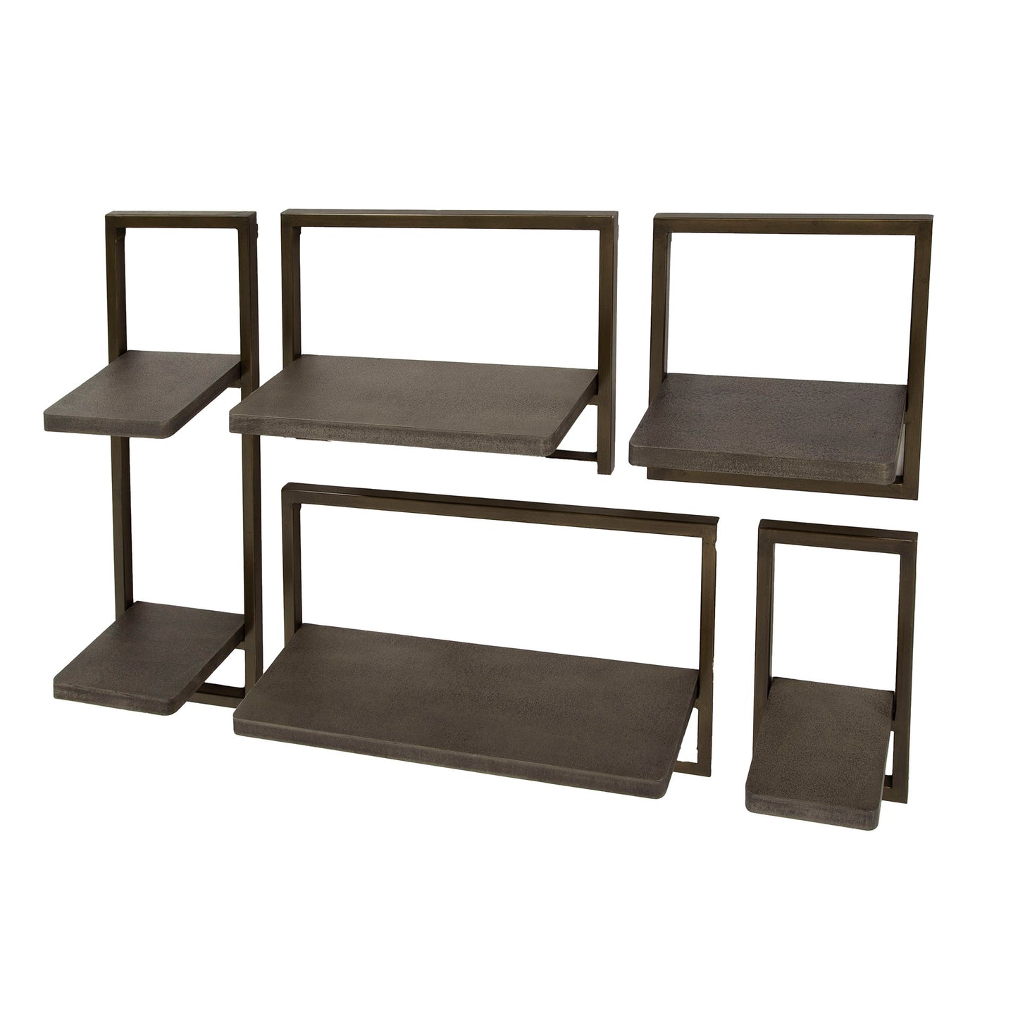 Wandschap set/5 Ferro / Brons antiek