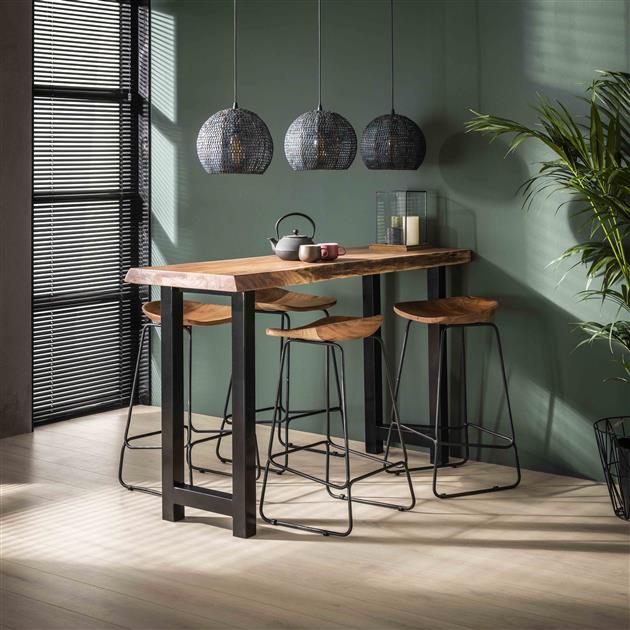 Barstoel Hout Ergo verpakt per 4 - 42x40x73 cm - Massief Acacia Naturel