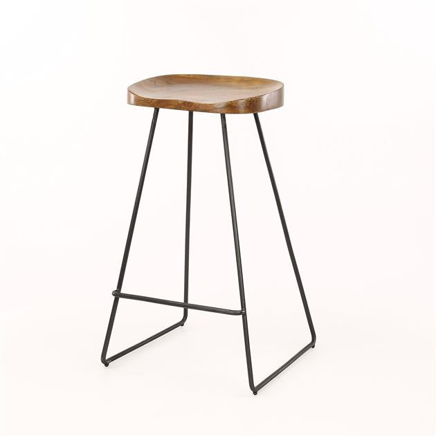 Barstoel met houten zitting - verpakt per 4 - Massief acacia