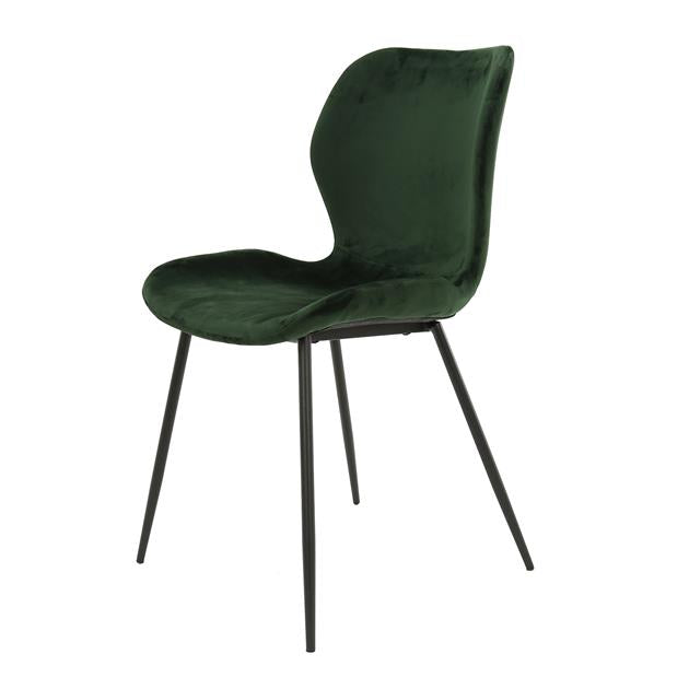 Stoel Ronde Buis van 4 Stuks - 46x51x84 cm - Groen Velours