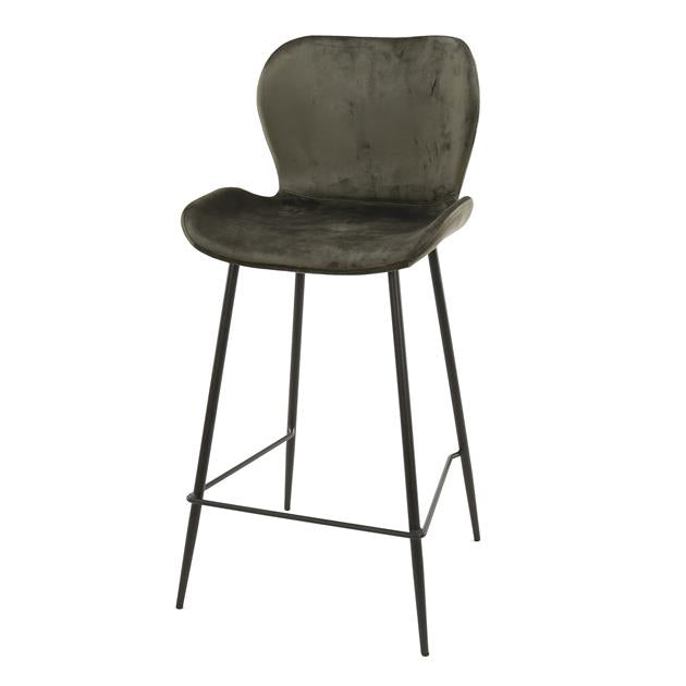Barstoel ronde buis verpakt per 4 - 47x51x99 cm - Antraciet velours