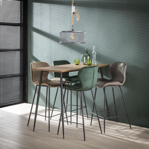 Barstoel ronde buis verpakt per 4 - 47x51x99 cm - Antraciet velours