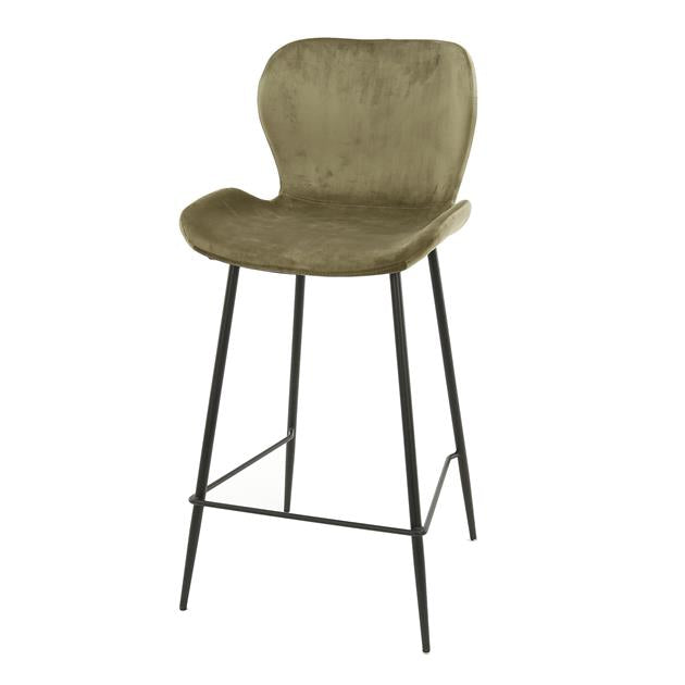 Barstoel ronde buis verpakt per 4 - 47x51x99 cm - Champagne velours