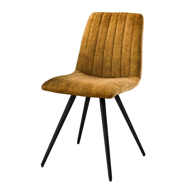 Stoel Velvet Straight Stitch verpakt per 4 - 45x53x86 cm - Goudkleurig Velours