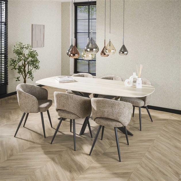 Armstoel Salon verpakt per 2 Tissee Cargo - 58x56x81 cm - Zandkleur