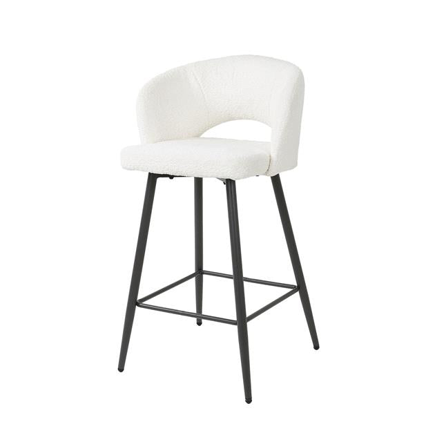 Barstoel Salon verpakt per 2 Boucle - 51x50x94 cm - Wit