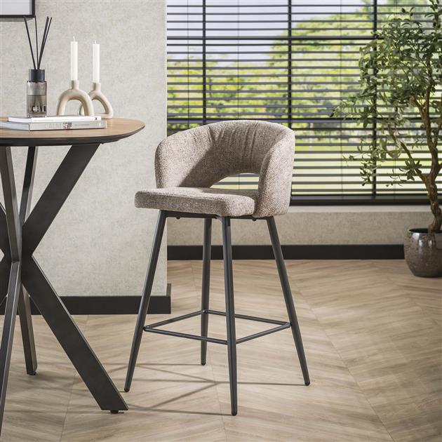 Barstoel Salon verpakt per 2 Tissee Cargo - 51x50x94 cm - Zandkleur