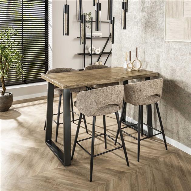 Barstoel Salon verpakt per 2 Tissee Cargo - 51x50x94 cm - Zandkleur