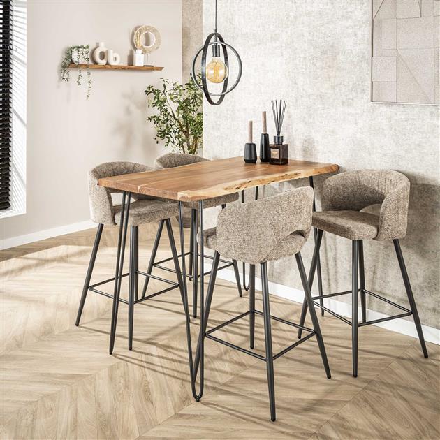 Barstoel Salon verpakt per 2 Tissee Cargo - 51x50x94 cm - Zandkleur