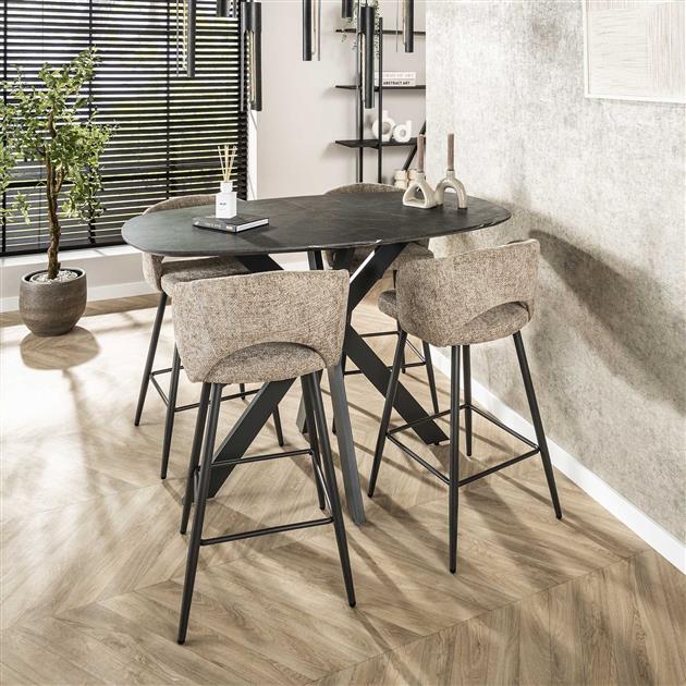 Barstoel Salon verpakt per 2 Tissee Cargo - 51x50x94 cm - Zandkleur