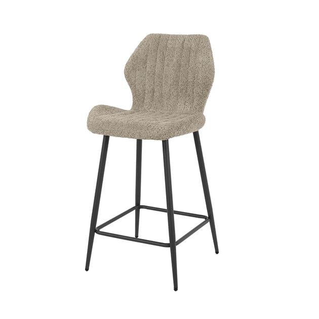 Barstoel Boucle Lendesteun verpakt per 2 - 48x51x96 cm - Boucle in zandkleur
