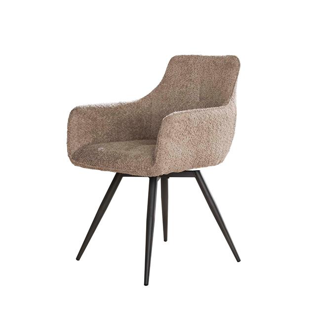 Armstoel Boucle Draaibaar - 58x59x83 cm - Boucle Zandkleur