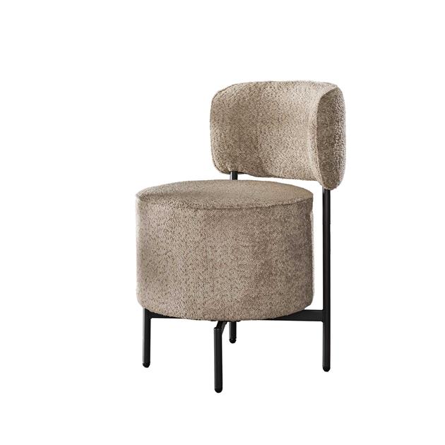 Stoel Cocktail Boucle Draaibaar - verpakt per 2 - 51x61x82 cm - Boucle Zandkleur