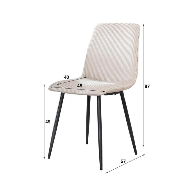 Stoel Rib verpakt per 4 Rock Gebroken wit - 45x57x87 cm