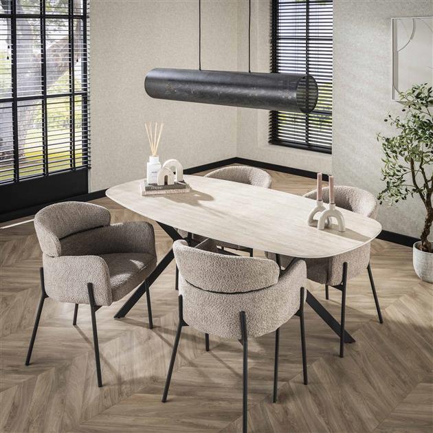 Eetkamertafel 180 Ceramic Travertine - 180x90x76 cm